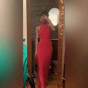 Norma Kamali Turtle Gown in Rose Pink